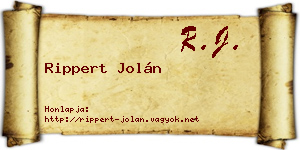 Rippert Jolán névjegykártya